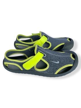 Nike Kids Sunray Protect “Volt Neon Gray Open-Toe Water Casual Sandals size 2